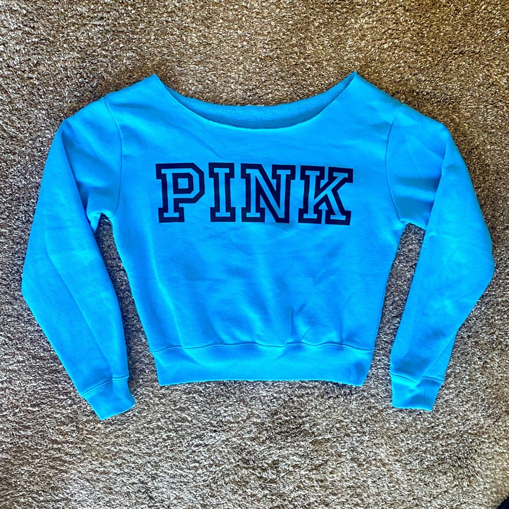 PINK off shoulder sweatshirt